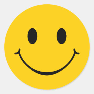 Sticker Rond Visage Heureux Sourire