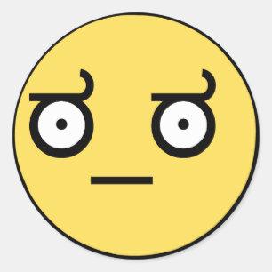 Sticker Rond Visage impressionnant de désapprobation
