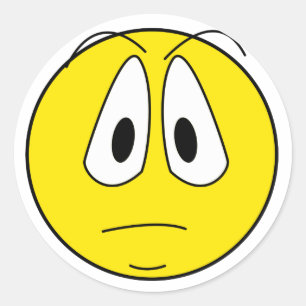 Sticker Rond Visage jaune