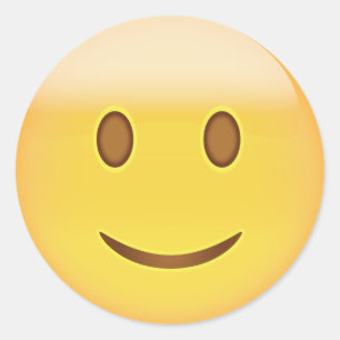Sticker Rond Visage légèrement de sourire Emoji