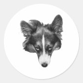Sticker Rond visage loyal ombré (Devant)