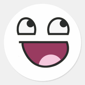 Sticker Rond Visage Lulz génial