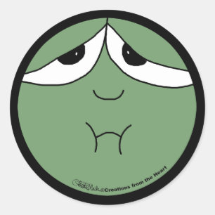 Sticker Rond Visage malade