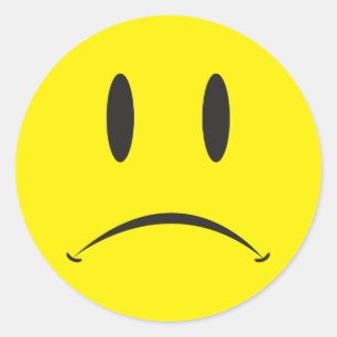 Sticker Rond Visage malheureux