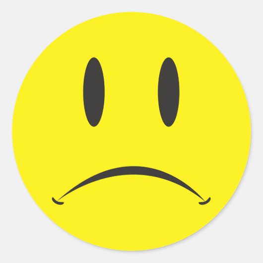 Sticker Rond Visage malheureux (Devant)