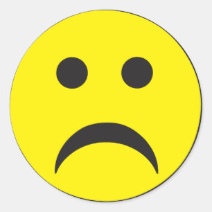 Sticker Rond Visage malheureux de tristesse