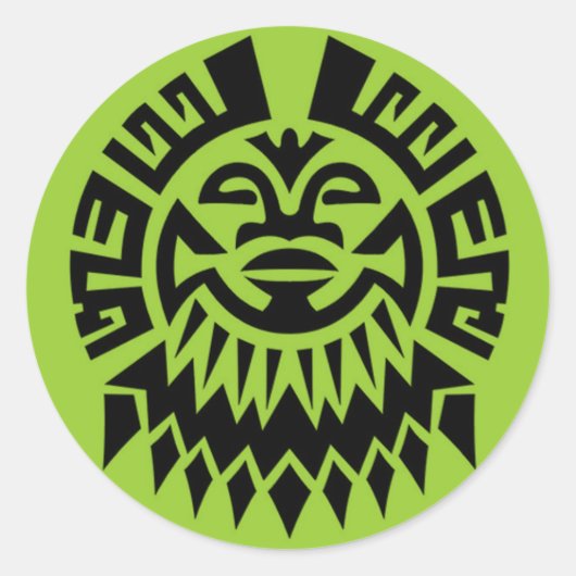 Sticker Rond Visage maori (Devant)