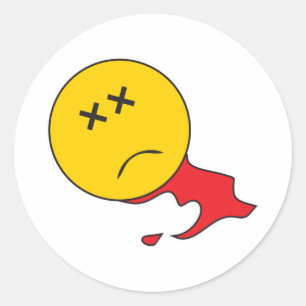 Sticker Rond Visage mort