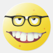 Sticker Rond Visage nerd (Devant)