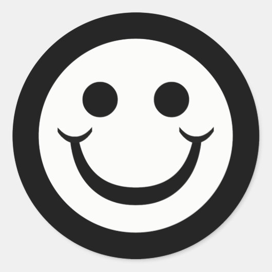 STICKER ROND VISAGE NOIR ET BLANC (Devant)