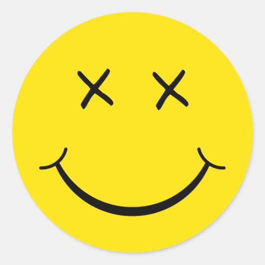 Sticker Rond Visage oculaire X (Devant)