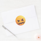 Sticker Rond Visage ombragé confondé Emoji mignon adorable Jaun (Enveloppe)