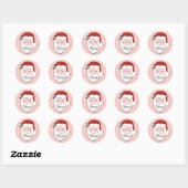 Sticker Rond Visage Père Noël joyeux | Joyeux Noël (Feuille)