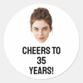 Sticker Rond Visage personnalisé 20e 30e 40e fête d'anniversair (Devant)