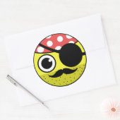 Sticker Rond Visage pirate (Enveloppe)