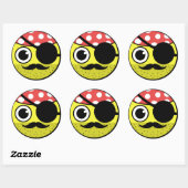 Sticker Rond Visage pirate (Feuille)