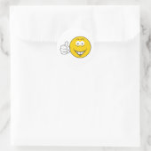 Sticker Rond Visage Pouce en l'air (Sac)