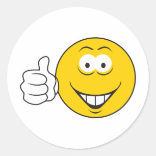Sticker Rond Visage Pouce en l'air