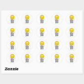 Sticker Rond Visage Printanier Rebondsant (Feuille)