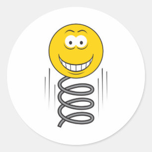 Sticker Rond Visage Printanier Rebondsant