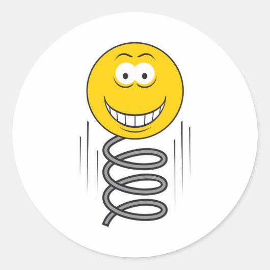 Sticker Rond Visage Printanier Rebondsant (Devant)