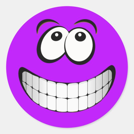 Sticker Rond Visage Purple Crazy (Devant)
