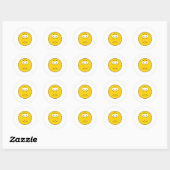 Sticker Rond Visage Renfrogné Triste (Feuille)