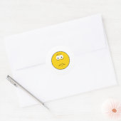 Sticker Rond Visage Renfrogné Triste (Enveloppe)