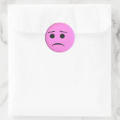 Sticker Rond Visage rose triste (Sac)