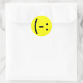 Sticker Rond Visage simple et heureux (Sac)