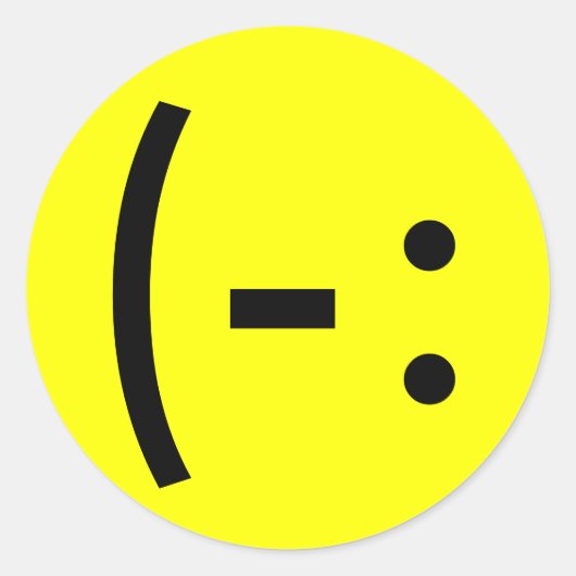 Sticker Rond Visage simple et heureux (Devant)