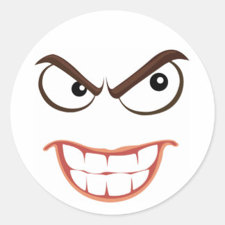 STICKER ROND VISAGE SINISTRE