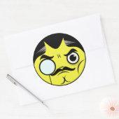 Sticker Rond Visage Snob (Enveloppe)