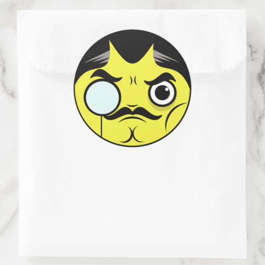 Sticker Rond Visage Snob (Sac)