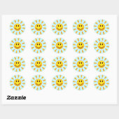 Sticker Rond Visage soleil (Feuille)