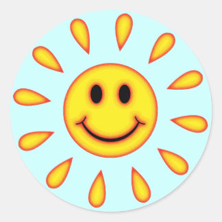 Sticker Rond Visage soleil