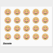 Sticker Rond Visage sourd Emoji rougissant (Feuille)