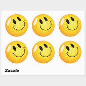 Sticker Rond Visage souriant (Feuille)