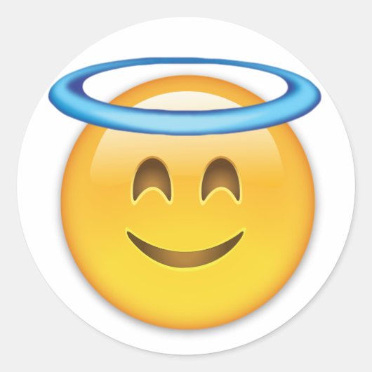 Sticker Rond Visage souriant avec Halo Emoji (Devant)