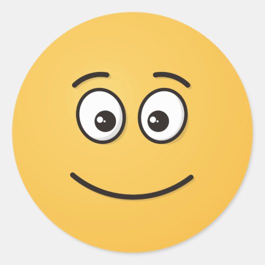 Sticker Rond Visage souriant avec yeux ouverts (Devant)