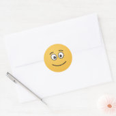 Sticker Rond Visage souriant avec yeux ouverts (Enveloppe)