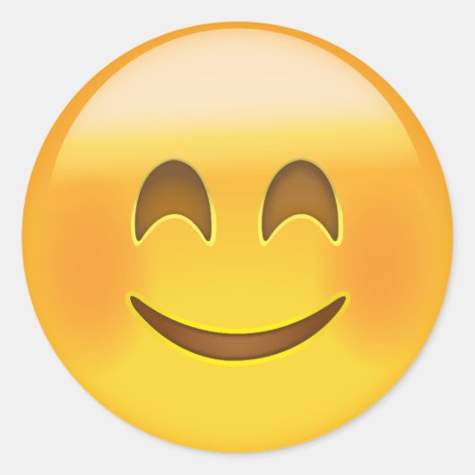 Sticker Rond Visage souriant avec yeux souriants Emoji (Devant)