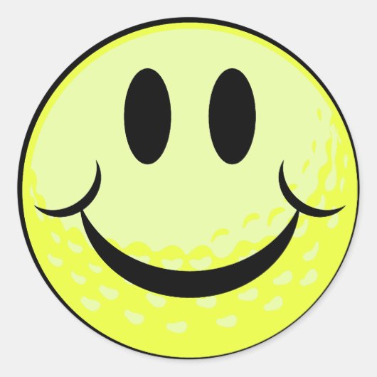 Sticker Rond visage souriant balle de golf (Devant)