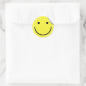 Sticker Rond Visage souriant Retro désorienté | Corner faux pei (Sac)