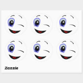 STICKER ROND VISAGE SOURIRE (Feuille)