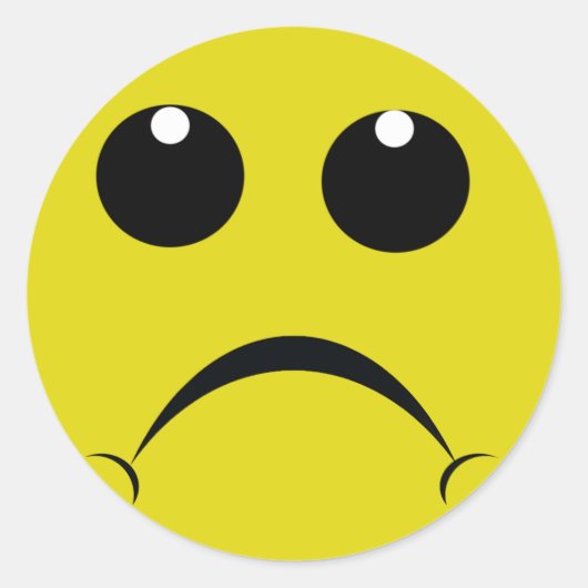Sticker Rond visage triste (Devant)