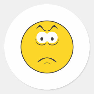 Sticker Rond Visage Triste