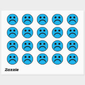 Sticker Rond Visage triste (Feuille)