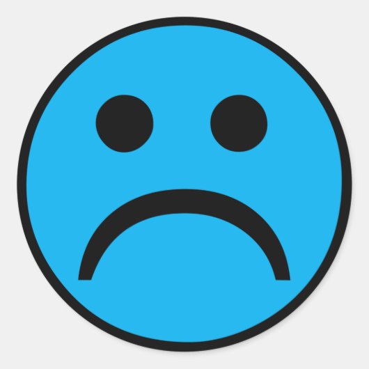 Sticker Rond Visage triste (Devant)