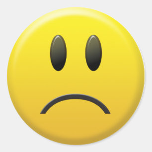 Sticker Rond Visage triste
